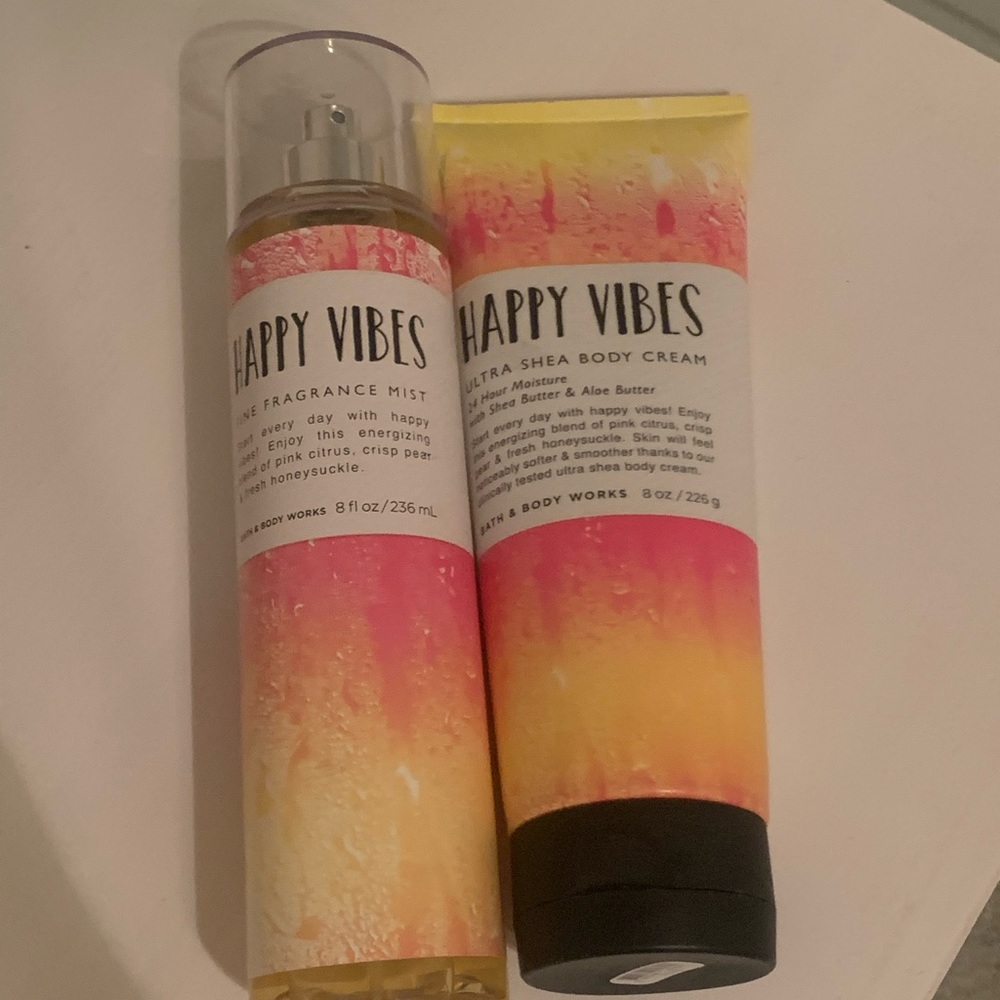 Bath and Body Works “Happy Vibes” Fragrance Mist and Body Butter